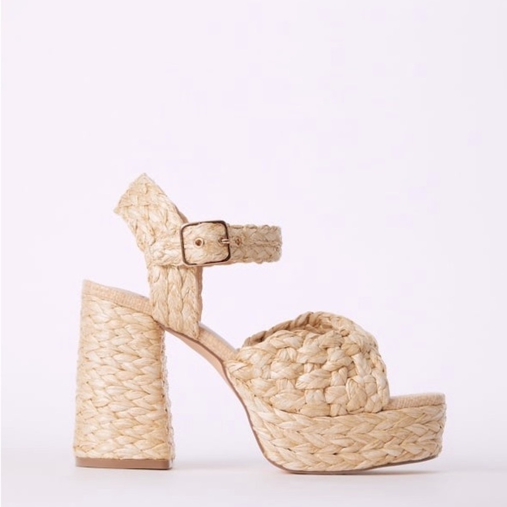 JustFab Women’s Rosalie Chunky Heel Espadrille Platform Sandals Shoes Size 11 - Picture 6 of 11